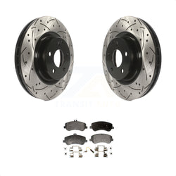 Front Coated Drilled Slotted Disc Brake Rotors And Semi-Metallic Pads Kit For Mercedes-Benz GLK350 GLK250 KDF-100103