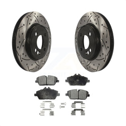 Front Coated Drilled Slotted Disc Brake Rotors And Semi-Metallic Pads Kit For Mini Cooper KDF-100115