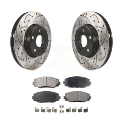 Front Coated Drilled Slotted Disc Brake Rotors And Semi-Metallic Pads Kit For Toyota Corolla Scion xD Matrix Pontiac Vibe KDF-100116