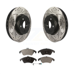 Front Coated Drilled Slotted Disc Brake Rotors And Semi-Metallic Pads Kit For Mercedes-Benz E350 C300 C350 E400 E250 SLC300 KDF-100138
