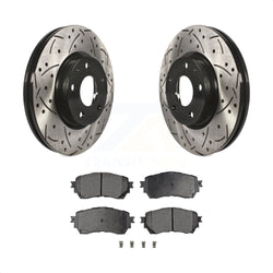 Front Coated Drilled Slotted Disc Brake Rotors And Semi-Metallic Pads Kit For Mazda 6 KDF-100159