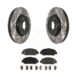 Front Coated Drilled Slotted Disc Brake Rotors And Semi-Metallic Pads Kit For Honda Accord KDF-100161