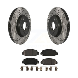 Front Coated Drilled Slotted Disc Brake Rotors And Semi-Metallic Pads Kit For Honda Accord HR-V KDF-100163