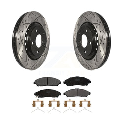Front Coated Drilled Slotted Disc Brake Rotors And Semi-Metallic Pads Kit For Honda Pilot Acura MDX Ridgeline KDF-100165