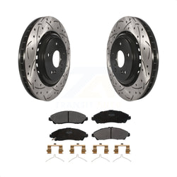 Front Coated Drilled Slotted Disc Brake Rotors And Semi-Metallic Pads Kit For 2014-2016 Acura MDX KDF-100169