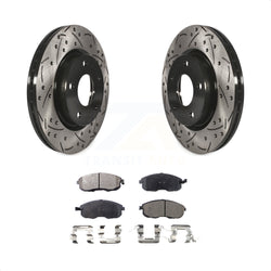 Front Coated Drilled Slotted Disc Brake Rotors And Semi-Metallic Pads Kit For Nissan Sentra KDF-100172