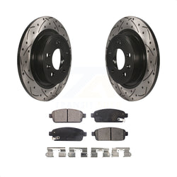 Rear Coated Drilled Slotted Disc Brake Rotors And Semi-Metallic Pads Kit For Chevrolet Cruze Buick Verano Volt Cascada Cadillac ELR Orlando KDF-100430
