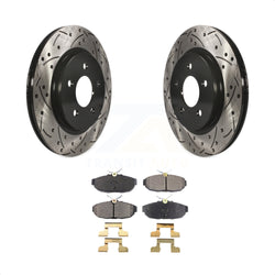 Rear Coated Drilled Slotted Disc Brake Rotors And Semi-Metallic Pads Kit For Ford Mustang KDF-100433