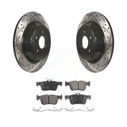 Rear Coated Drilled Slotted Disc Brake Rotors And Semi-Metallic Pads Kit For Ford Fusion Escape Lincoln MKC MKZ MKX Continental KDF-100452