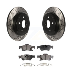 Rear Coated Drilled Slotted Disc Brake Rotors And Semi-Metallic Pads Kit For Jeep Grand Cherokee Dodge Durango KDF-100468