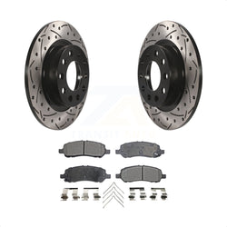 Rear Coated Drilled Slotted Disc Brake Rotors And Semi-Metallic Pads Kit For 2013-2016 Dodge Dart KDF-100471