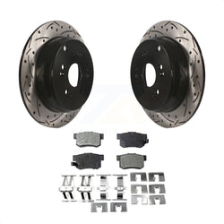Rear Coated Drilled Slotted Disc Brake Rotors And Semi-Metallic Pads Kit For Acura RDX KDF-100480