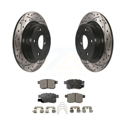 Rear Coated Drilled Slotted Disc Brake Rotors And Semi-Metallic Pads Kit For Honda Accord Acura TSX KDF-100489