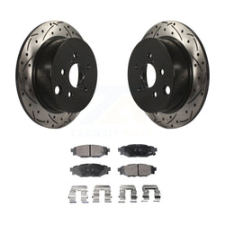 Rear Coated Drilled Slotted Disc Brake Rotors And Semi-Metallic Pads Kit For Subaru Forester Impreza Crosstrek XV KDF-100526