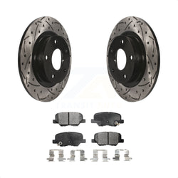 Rear Coated Drilled Slotted Disc Brake Rotors And Semi-Metallic Pads Kit For 2014-2015 Mazda 6 KDF-100530