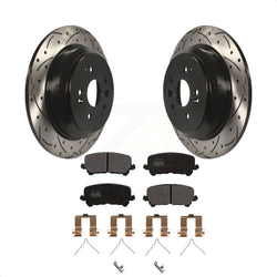 Rear Coated Drilled Slotted Disc Brake Rotors And Semi-Metallic Pads Kit For 2014-2016 Acura MDX KDF-100532