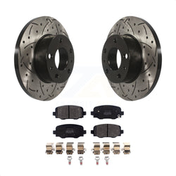 Rear Coated Drilled Slotted Disc Brake Rotors And Semi-Metallic Pads Kit For Jeep Renegade Fiat 500X KDF-100563