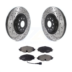 Front Coated Drilled Slotted Disc Brake Rotors And Semi-Metallic Pads Kit For Volkswagen Golf Audi A3 Quattro KDF-100627