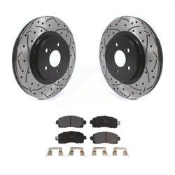 Front Coated Drilled Slotted Disc Brake Rotors And Semi-Metallic Pads Kit For Subaru Crosstrek Impreza KDF-100639
