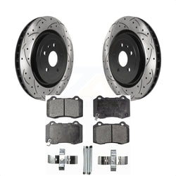 Rear Coated Drilled Slotted Disc Brake Rotors And Semi-Metallic Pads Kit For Chevrolet Camaro Cadillac CTS KDF-100690