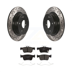 Rear Coated Drilled Slotted Disc Brake Rotors And Semi-Metallic Pads Kit For 2018-2022 Honda Accord KDF-100696