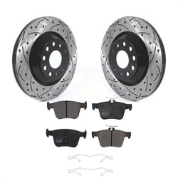Rear Coated Drilled Slotted Disc Brake Rotors And Semi-Metallic Pads Kit For Volkswagen Atlas Audi Golf R S3 Q3 A3 Arteon TTS Quattro Cross Sport KDF-100699