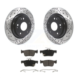 Rear Coated Drilled Slotted Disc Brake Rotors And Semi-Metallic Pads Kit For Honda Civic KDF-100712