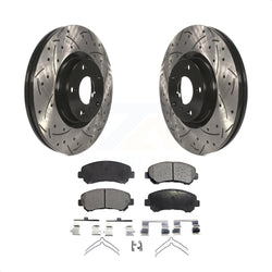 Front Coated Drilled Slotted Disc Brake Rotors And Semi-Metallic Pads Kit For Nissan Maxima KDF-100718
