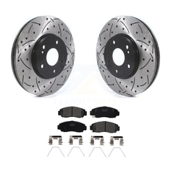 Front Coated Drilled Slotted Disc Brake Rotors And Semi-Metallic Pads Kit For Honda Accord Acura TSX KDF-100743