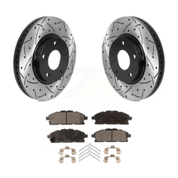Front Coated Drilled Slotted Disc Brake Rotors And Semi-Metallic Pads Kit For 2011-2017 Nissan Quest KDF-100750