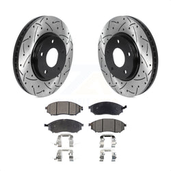 Front Coated Drilled Slotted Disc Brake Rotors And Semi-Metallic Pads Kit For Infiniti Q45 M45 INFINITI KDF-100753