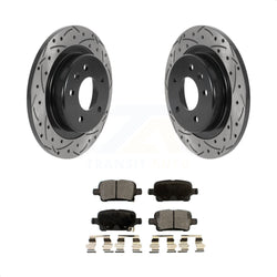Rear Coated Drilled Slotted Disc Brake Rotors And Semi-Metallic Pads Kit For Chevrolet Equinox Malibu GMC Terrain Buick LaCrosse Regal TourX KDF-100874