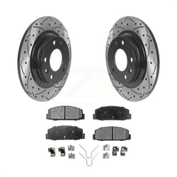 Rear Coated Drilled Slotted Disc Brake Rotors And Semi-Metallic Pads Kit For Mazda 6 Protege KDF-100889