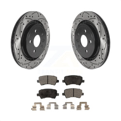 Rear Coated Drilled Slotted Disc Brake Rotors And Semi-Metallic Pads Kit For Volvo S60 XC70 S80 V60 V70 KDF-100901