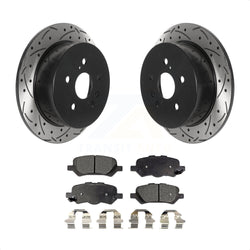 Rear Coated Drilled Slotted Disc Brake Rotors And Semi-Metallic Pads Kit For 2009-2016 Toyota Venza KDF-100904