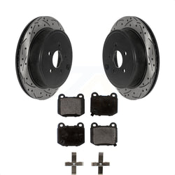Rear Coated Drilled Slotted Disc Brake Rotors And Semi-Metallic Pads Kit For Subaru BRZ KDF-100906
