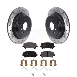 Rear Coated Drilled Slotted Disc Brake Rotors And Semi-Metallic Pads Kit For Honda Pilot Ridgeline Passport KDF-100926