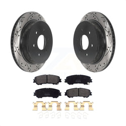 Rear Coated Drilled Slotted Disc Brake Rotors And Semi-Metallic Pads Kit For 2017-2022 Nissan TITAN KDF-100927