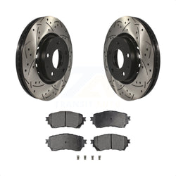 Front Coated Drilled Slotted Disc Brake Rotors And Semi-Metallic Pads Kit For 2019-2021 Mazda 6 Naturally Aspirated KDF-100948