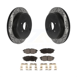Rear Coated Drilled Slotted Disc Brake Rotors And Semi-Metallic Pads Kit For Subaru Outback Legacy Scion FR-S BRZ Toyota 86 KDF-100985