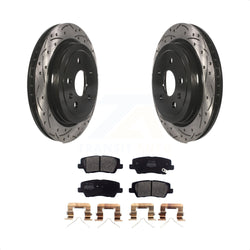 Rear Coated Drilled Slotted Disc Brake Rotors And Semi-Metallic Pads Kit For Cadillac CTS KDF-100987