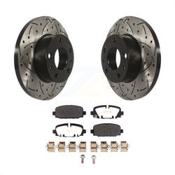 Rear Coated Drilled Slotted Disc Brake Rotors And Semi-Metallic Pads Kit For Jeep Compass KDF-101084