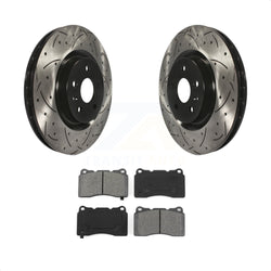 Front Coated Drilled Slotted Disc Brake Rotors And Semi-Metallic Pads Kit For Buick Regal Pontiac G8 KDS-100006