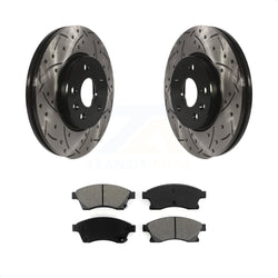Front Coated Drilled Slotted Disc Brake Rotors And Semi-Metallic Pads Kit For Chevrolet Cruze Sonic Limited KDS-100007