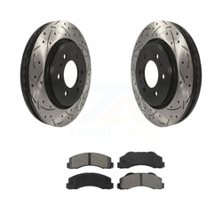 Front Coated Drilled Slotted Disc Brake Rotors And Semi-Metallic Pads Kit For Ford F-150 Expedition Lincoln Navigator KDS-100019