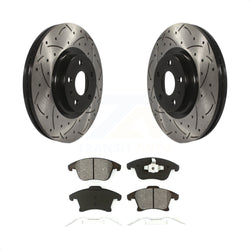 Front Coated Drilled Slotted Disc Brake Rotors And Semi-Metallic Pads Kit For Ford Fusion Lincoln MKZ KDS-100029