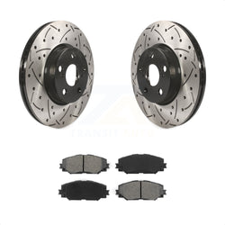 Front Coated Drilled Slotted Disc Brake Rotors And Semi-Metallic Pads Kit For Toyota Corolla Scion xD Matrix Pontiac Vibe KDS-100105