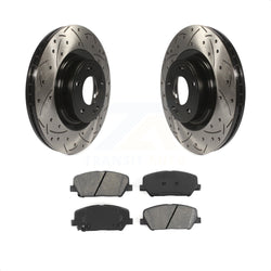 Front Coated Drilled Slotted Disc Brake Rotors And Semi-Metallic Pads Kit For Hyundai Genesis Coupe KDS-100122