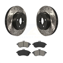 Front Coated Drilled Slotted Disc Brake Rotors And Semi-Metallic Pads Kit For Mercedes-Benz C300 C250 C230 KDS-100125