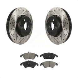 Front Coated Drilled Slotted Disc Brake Rotors And Semi-Metallic Pads Kit For Mercedes-Benz E350 C300 C350 E400 E250 SLC300 KDS-100127